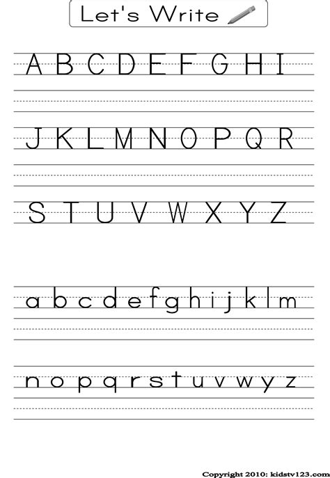 Free Printable Alphabet Handwriting Practice Sheets.